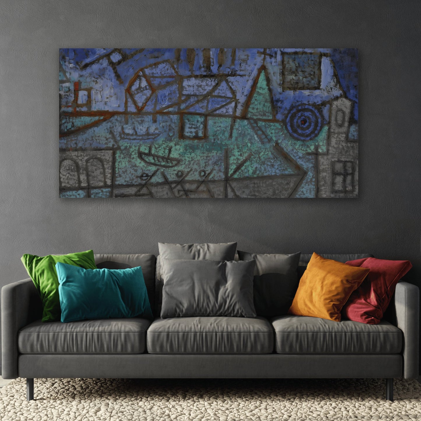 Paul Klee Small Seaport Canvas Print - Modern Abstract Coastal Wall Art Prints