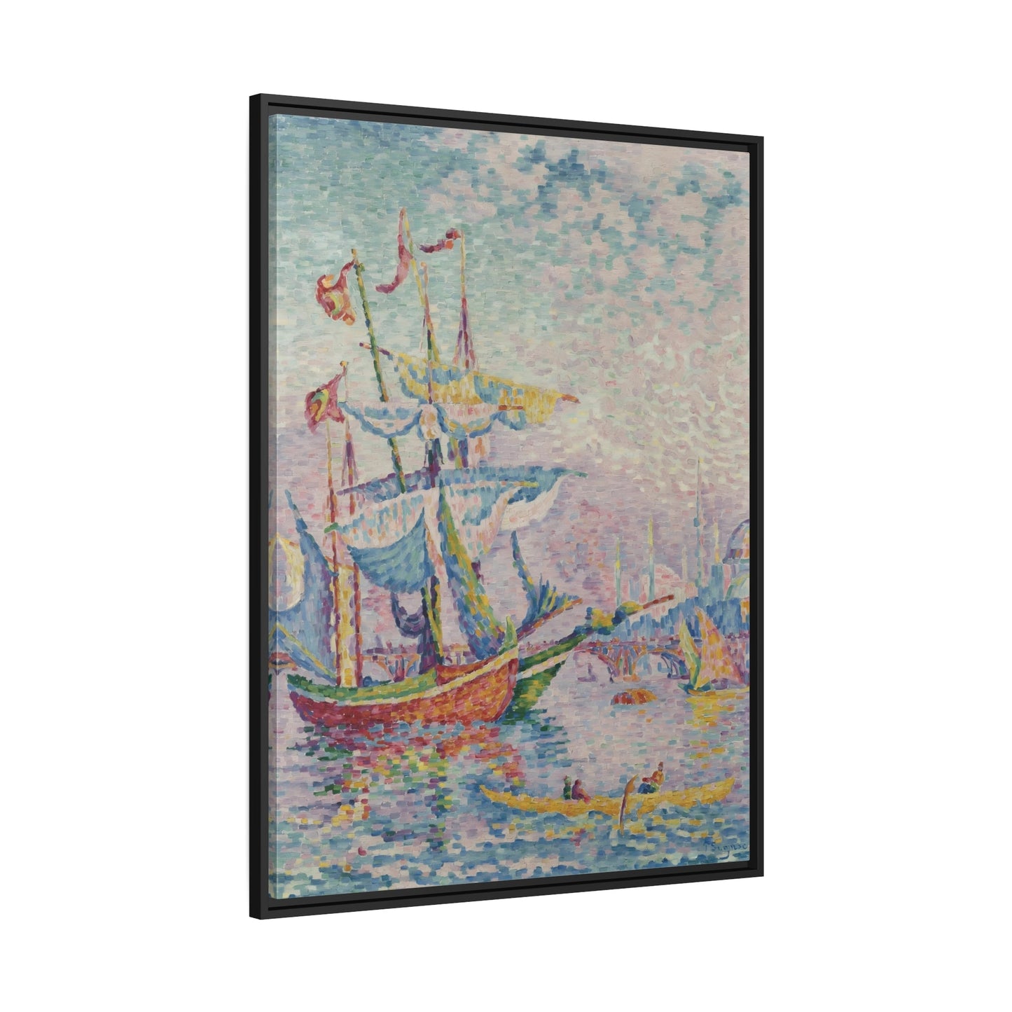 Paul Signac Golden Horn Bridge - Framed Canvas Art Print