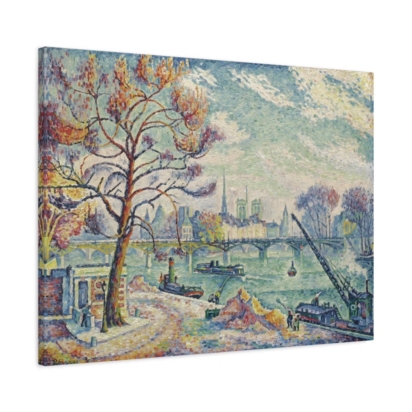 Paul Signac Pont Des Arts Paris - Canvas Wall Art Print Reproduction