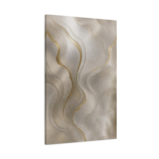 Main Mockup. Pearl And Gold Waves shown as canvas print