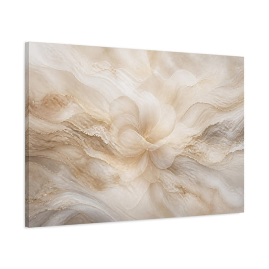 Main Mockup. Pearl Cream Floral Bloom shown as canvas print