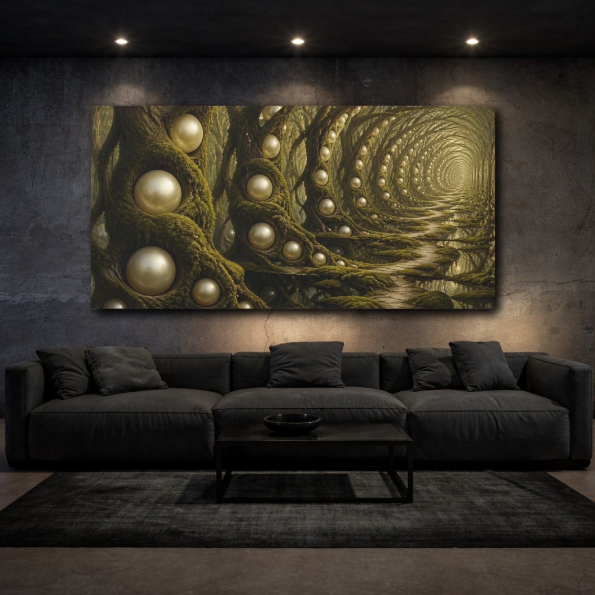 Mockup 3. Pearl Tree Illusion shown as canvas print