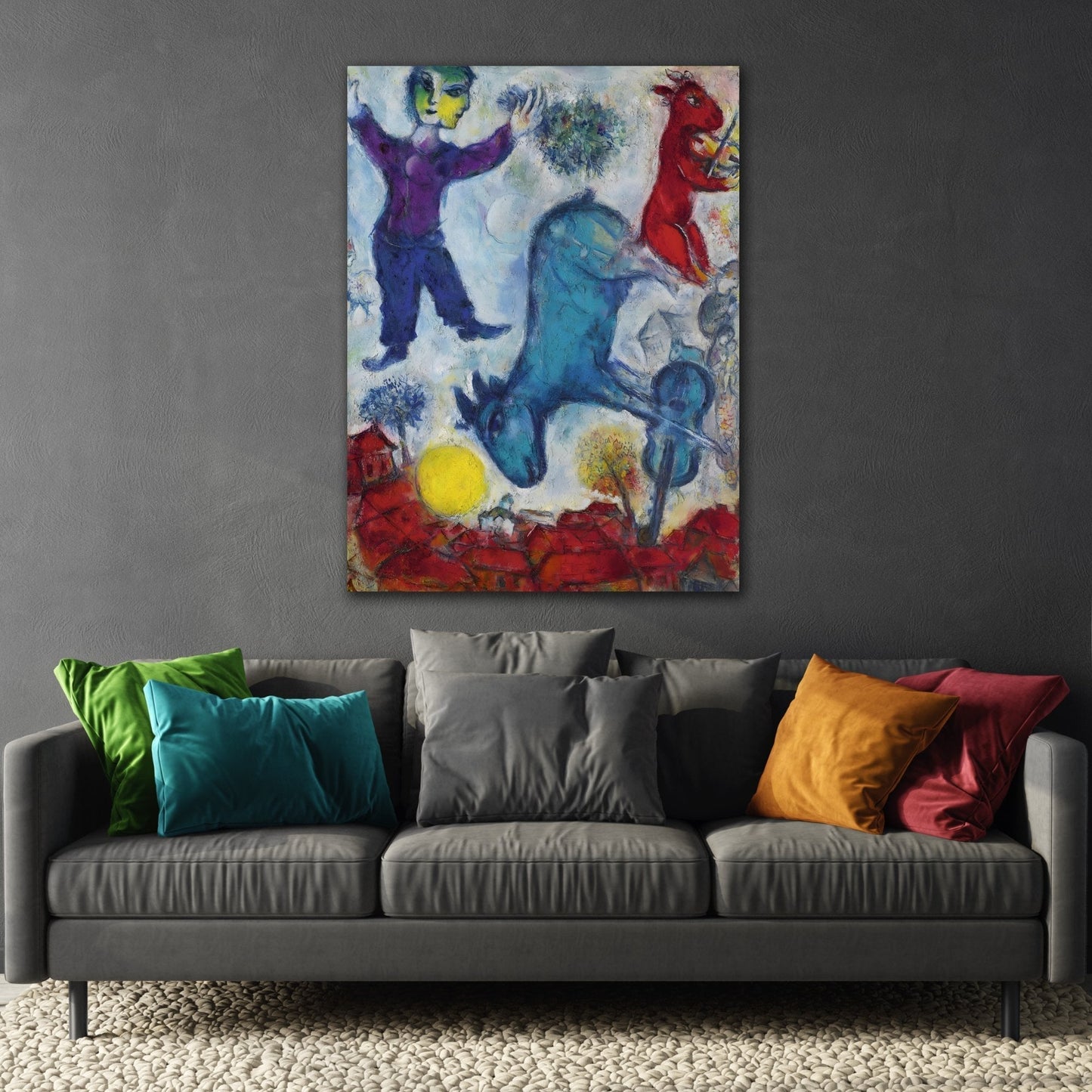 Peasant Canvas Wall Art - Framed Chagall Reproduction of Famous Artwork - YesArtYes