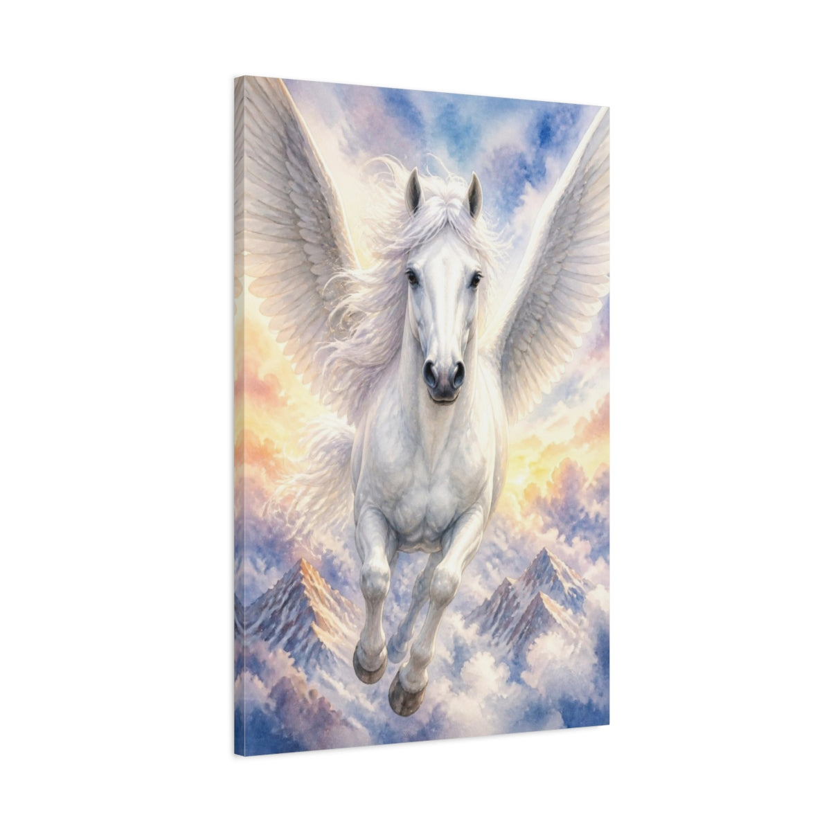 Main Mockup. Pegasus Animal Flight shown as canvas print