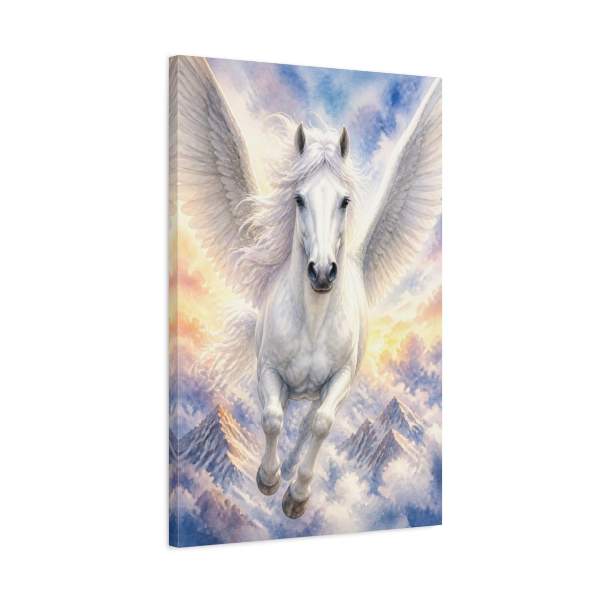 Side Mockup 2. Pegasus Animal Flight shown as canvas print
