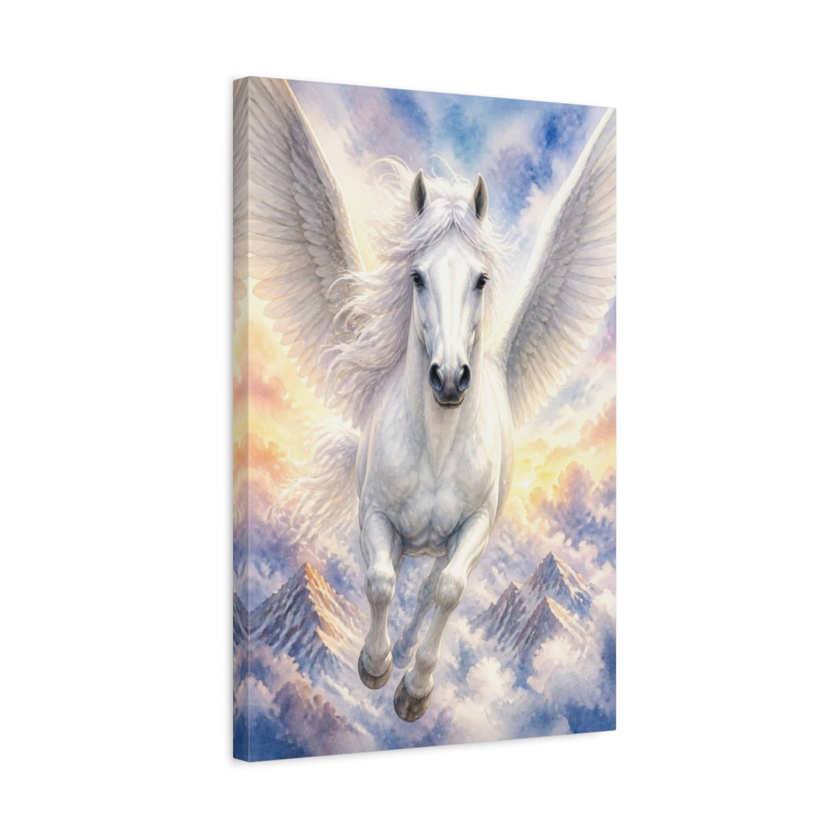 Side Mockup 3. Pegasus Animal Flight shown as canvas print