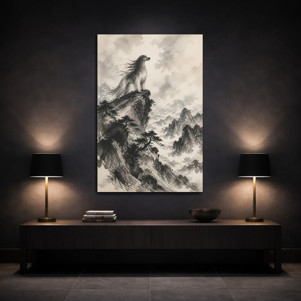 Mockup 3. Pets Majestic Afghan Hound shown as canvas print