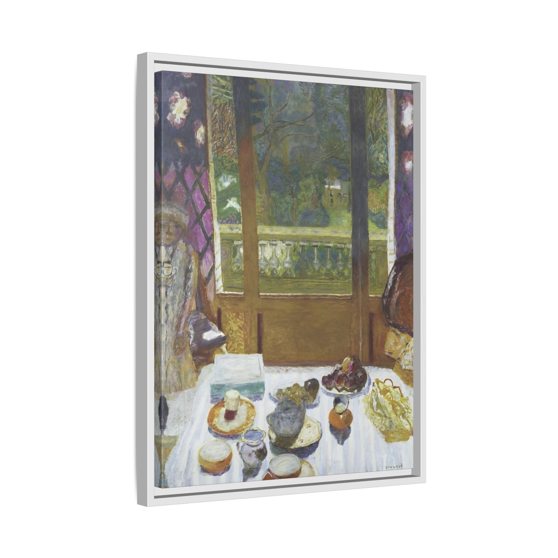 Pierre Bonnard Breakfast Canvas Print - Framed Kitchen Wall Art Prints in Exclusive Frame - YesArtYes