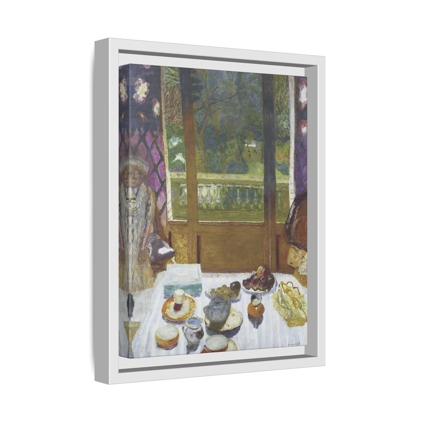 Pierre Bonnard Breakfast Canvas Print - Framed Kitchen Wall Art Prints in Exclusive Frame - YesArtYes