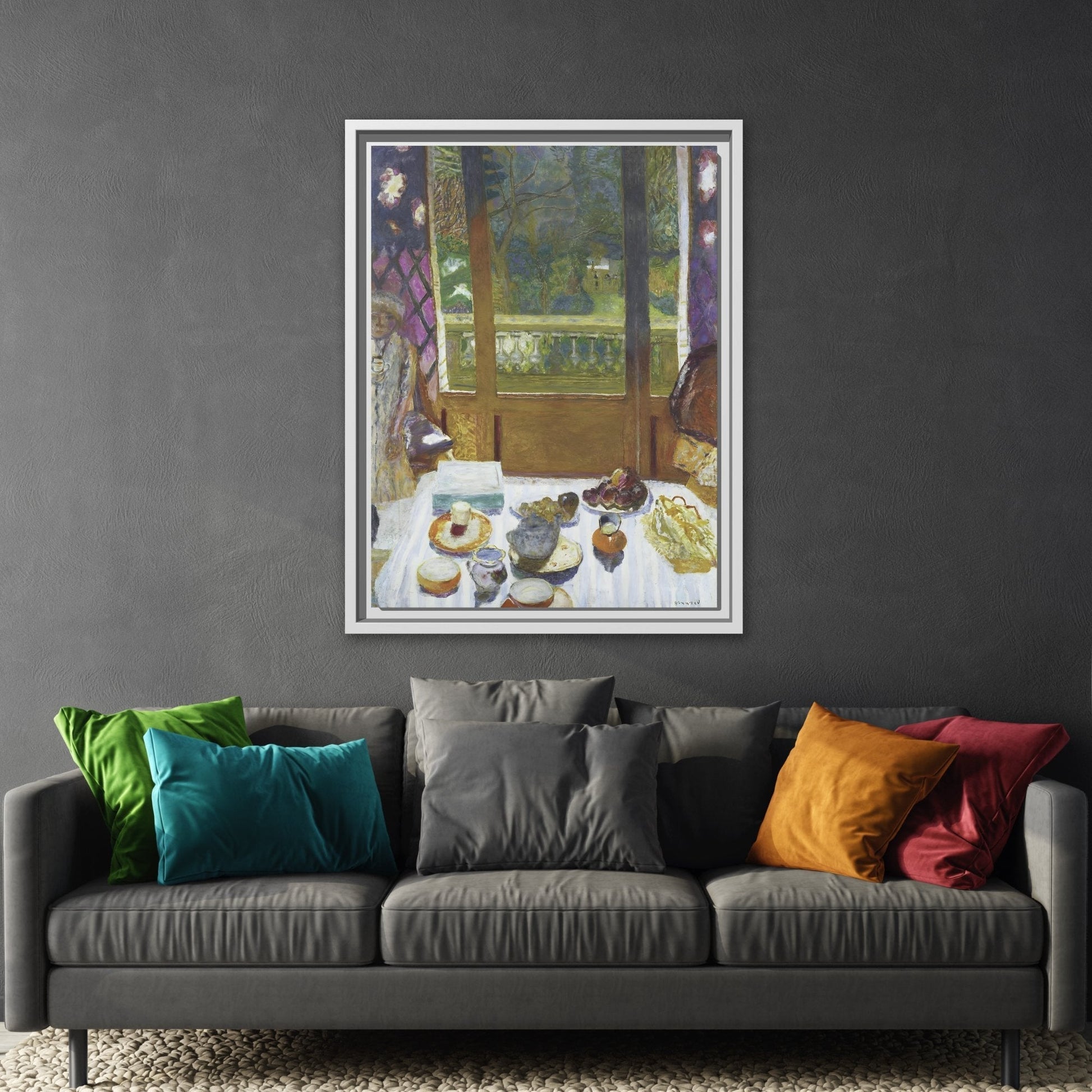 Pierre Bonnard Breakfast Canvas Print - Framed Kitchen Wall Art Prints in Exclusive Frame - YesArtYes