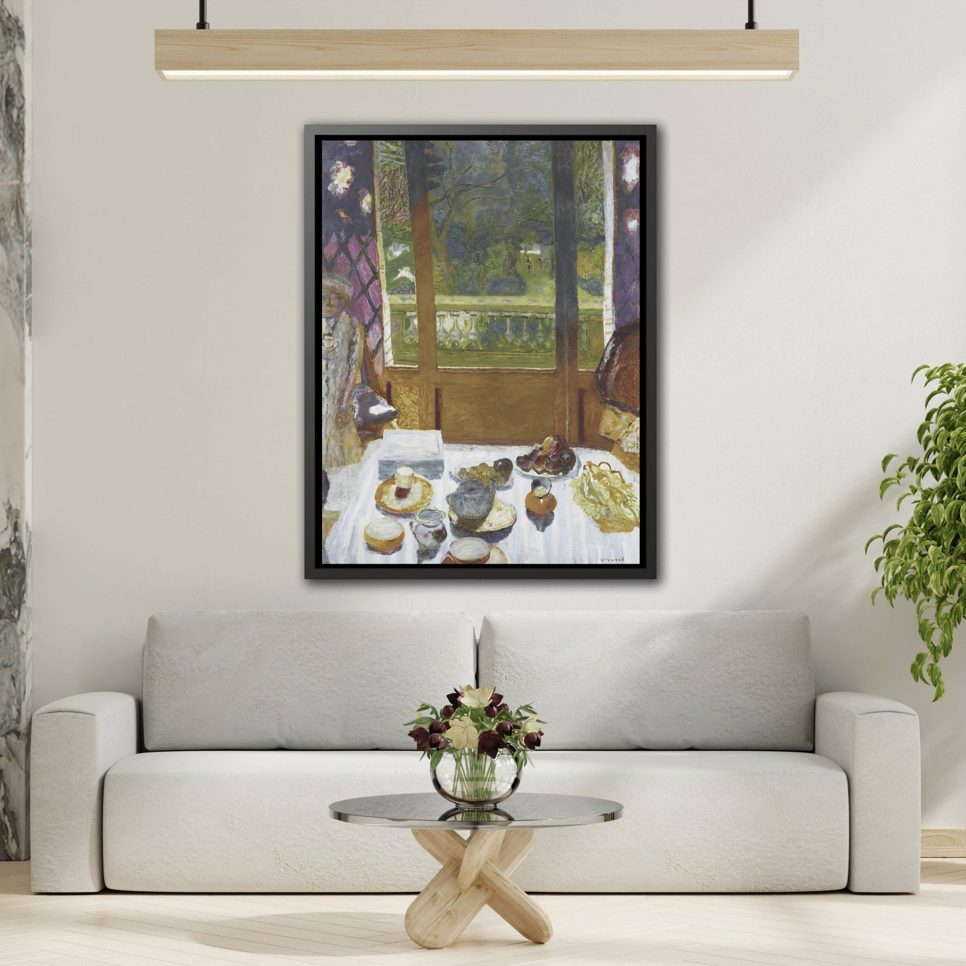 Pierre Bonnard Breakfast Room - Framed Canvas Art Reproduction