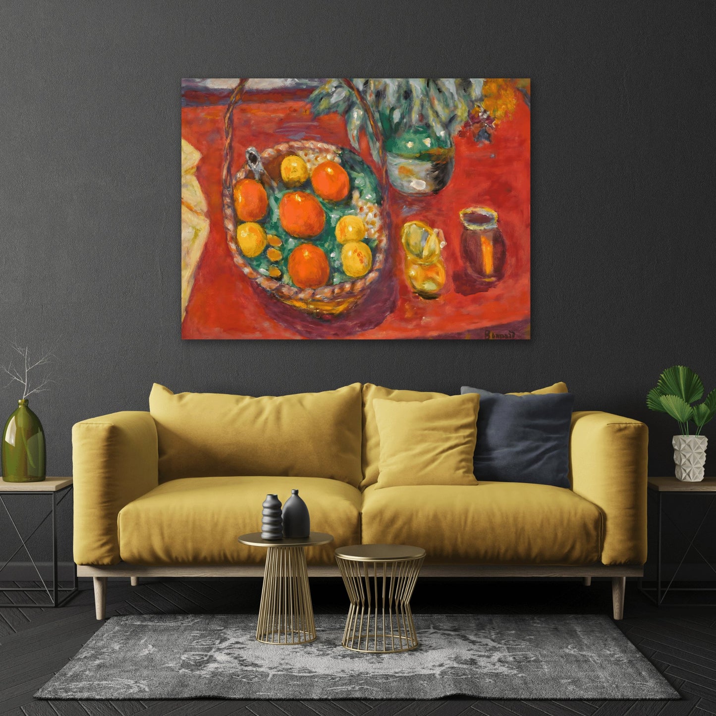 Pierre Bonnard Oranges and persimmons - Fruit Canvas Wall Art Print