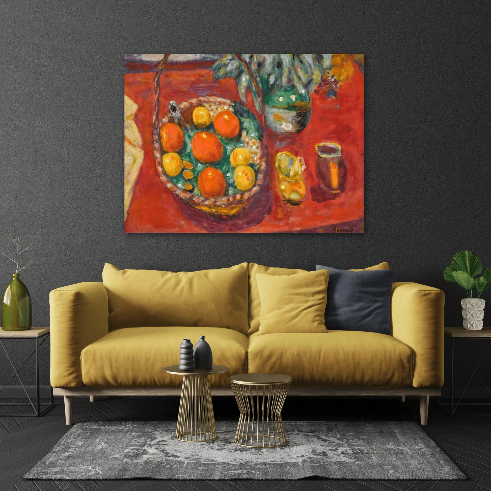 Pierre Bonnard Oranges and persimmons - Fruit Canvas Wall Art Print