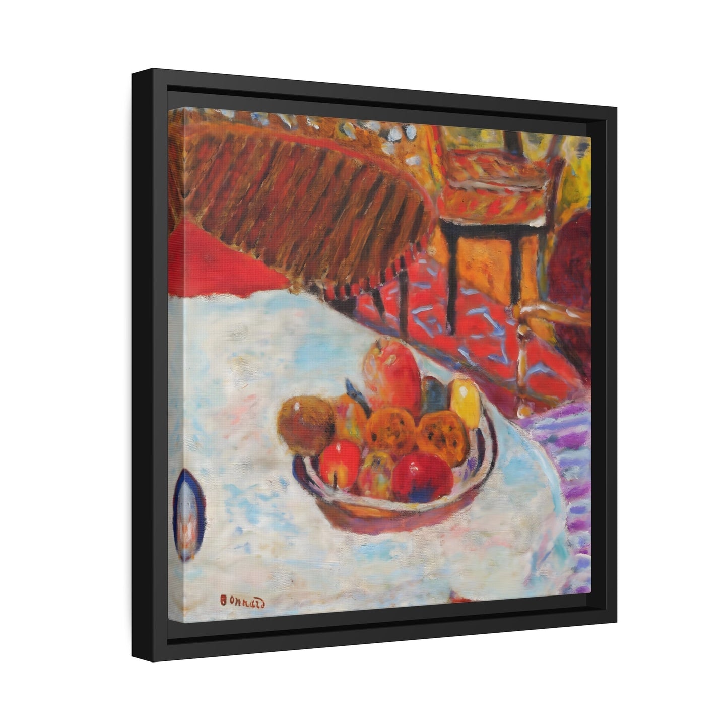 Pierre Bonnard Still Life - Square Framed Canvas Wall Art Print