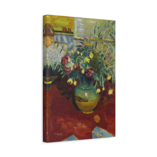 Pierre Bonnard Vase Flowers with Figure - Canvas Wall Art Print