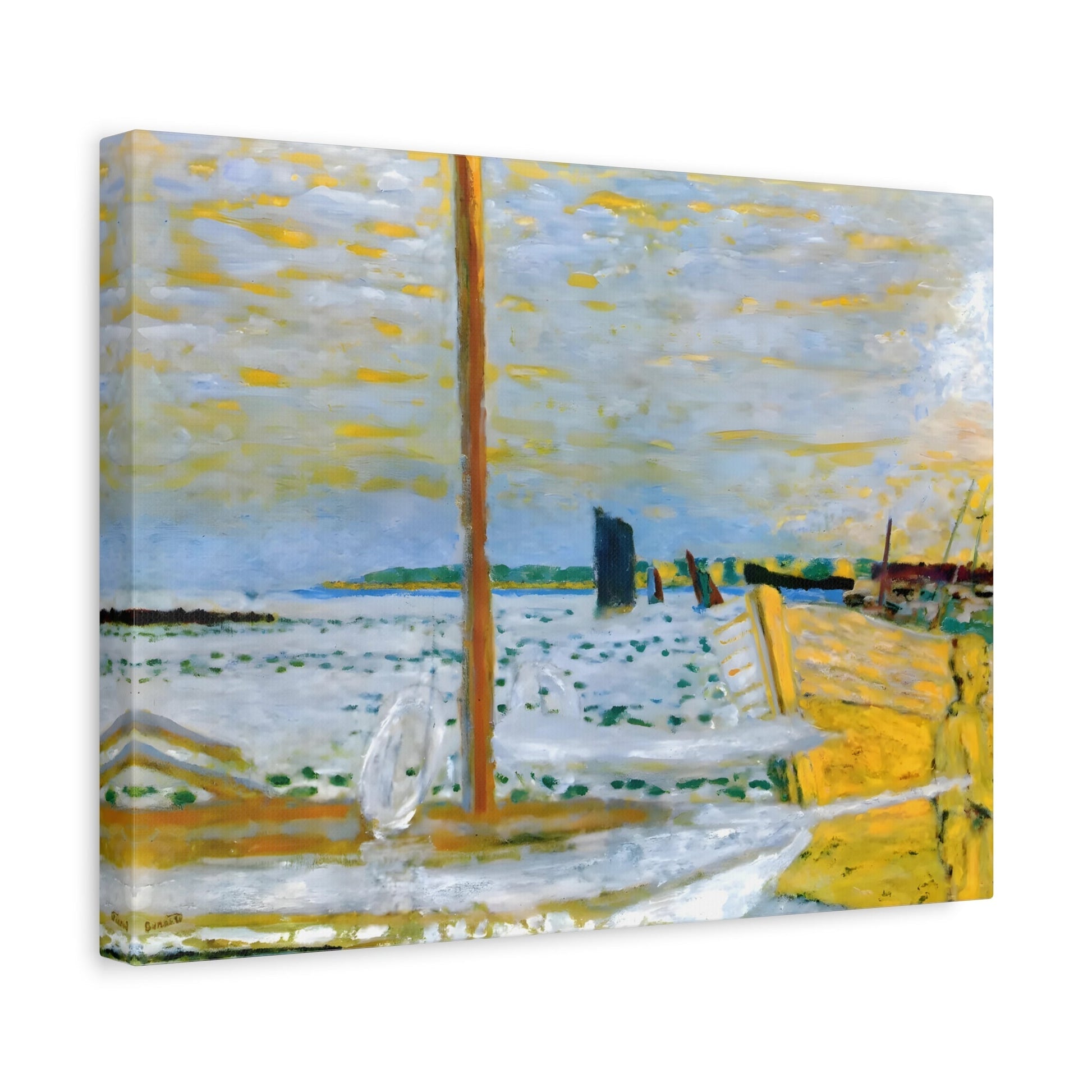 Pierre Bonnard Yellow Boat - Sea Landscape Canvas Wall Art Print