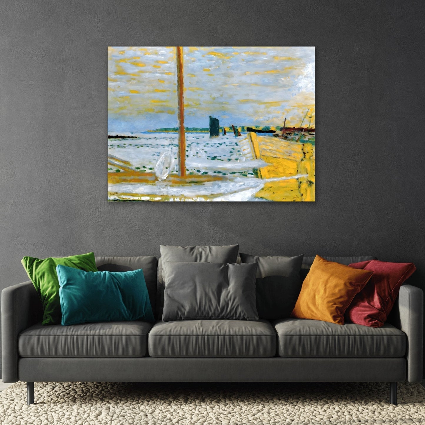 Pierre Bonnard Yellow Boat - Sea Landscape Canvas Wall Art Print