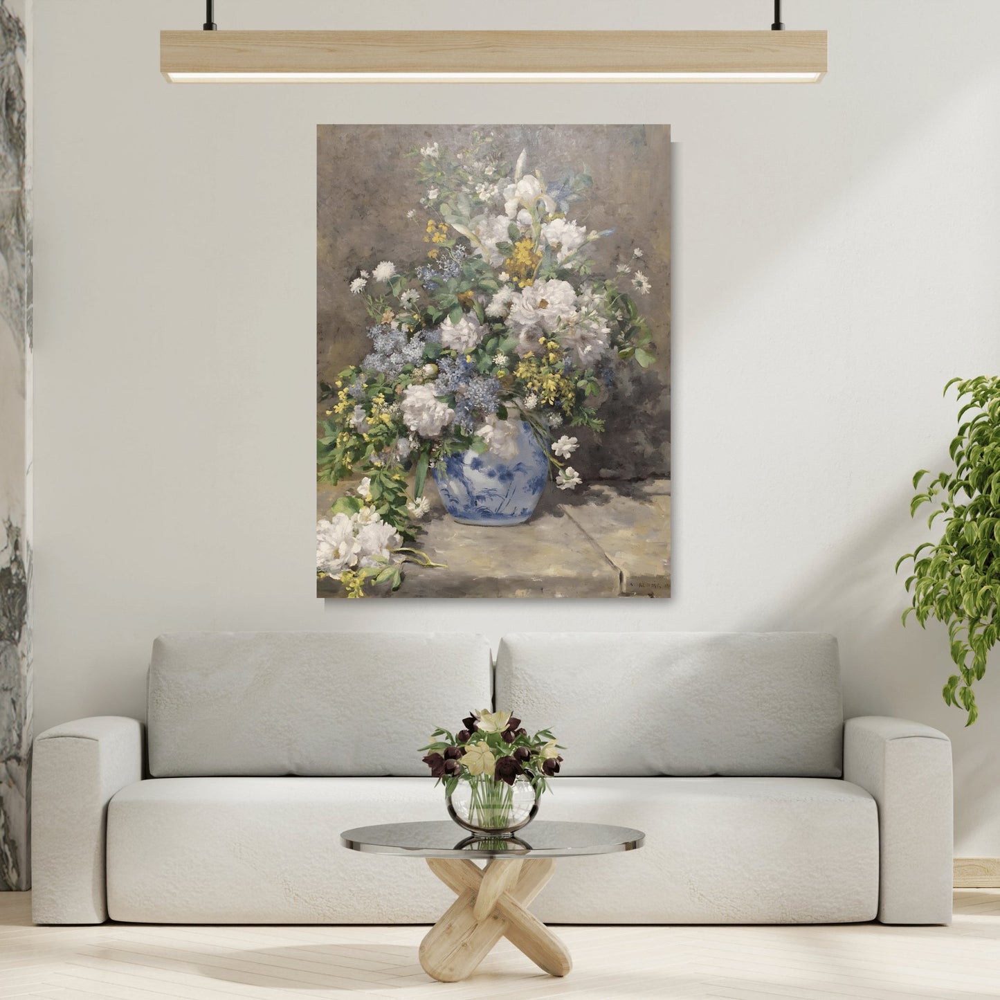 Pierre Renoir Spring Bouquet White Flowers - Canvas Art Reproduction