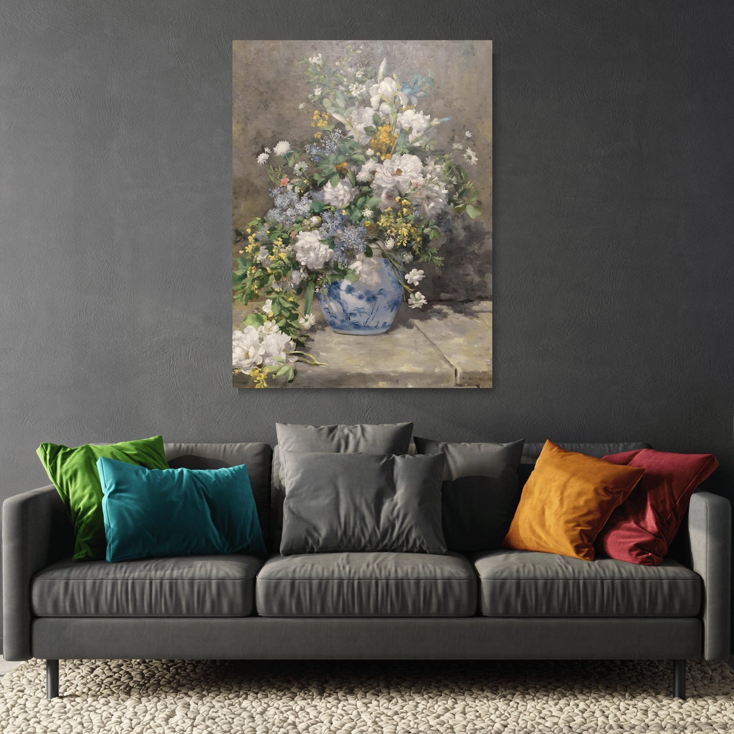 Pierre Renoir Spring Bouquet White Flowers - Canvas Art Reproduction