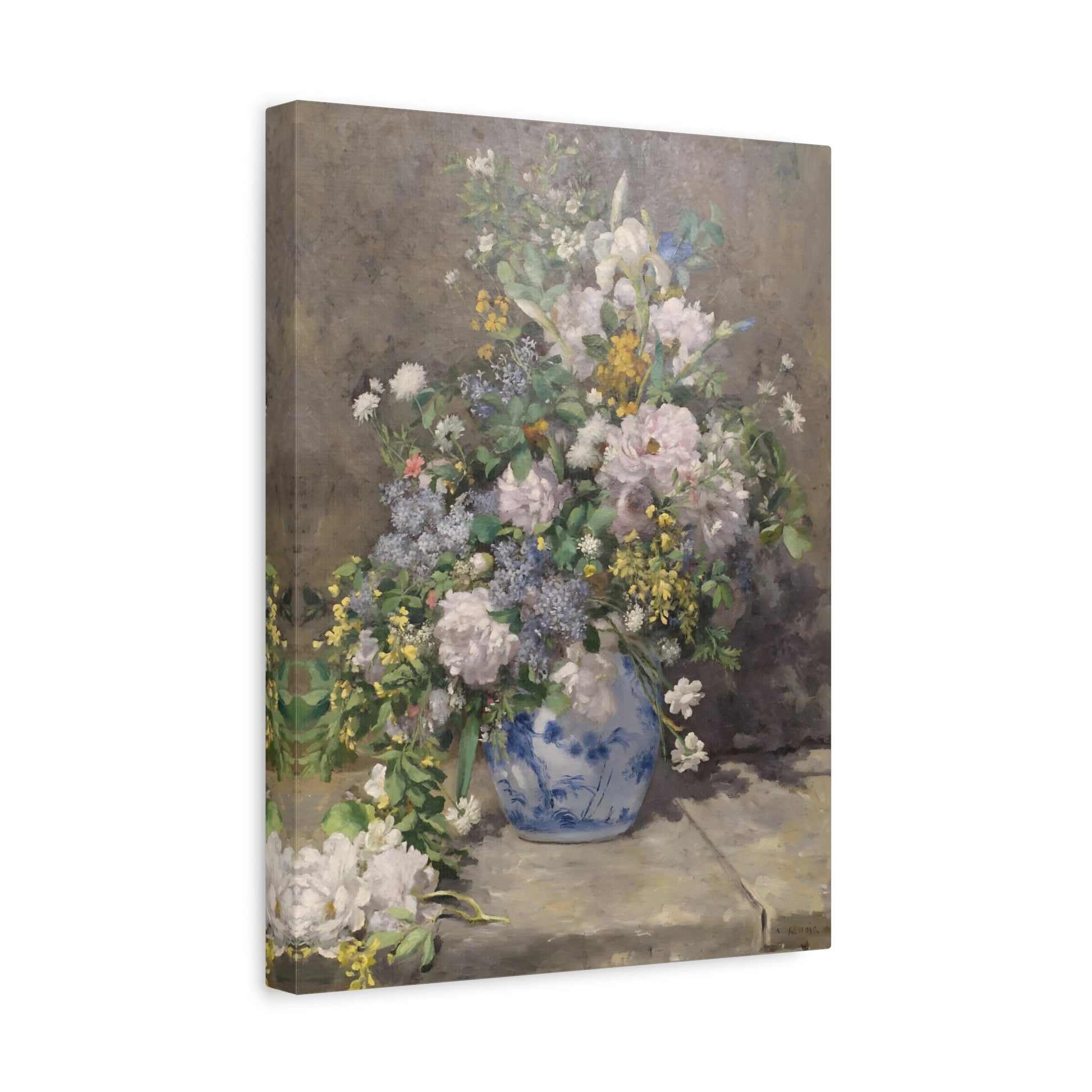 Pierre Renoir Spring Bouquet White Flowers - Canvas Art Reproduction