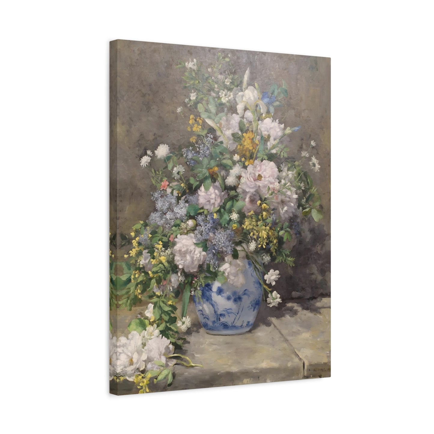 Pierre Renoir Spring Bouquet White Flowers - Canvas Art Reproduction