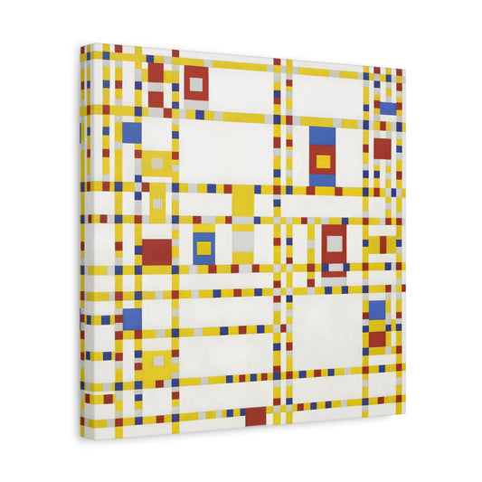 Piet Mondrian Boogie Woogie - Square Geometric Canvas Wall Art Print