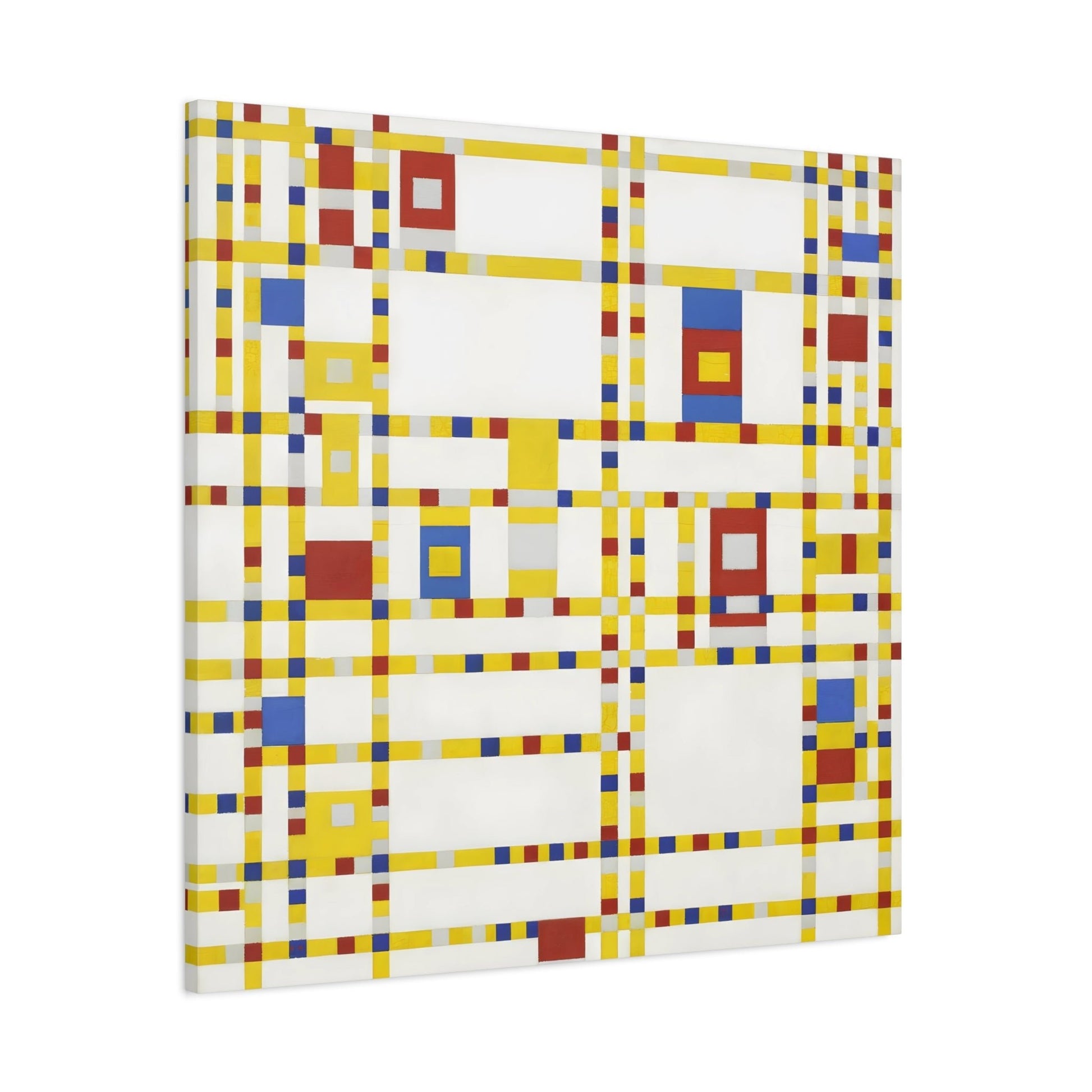 Piet Mondrian Boogie Woogie - Square Geometric Canvas Wall Art Print