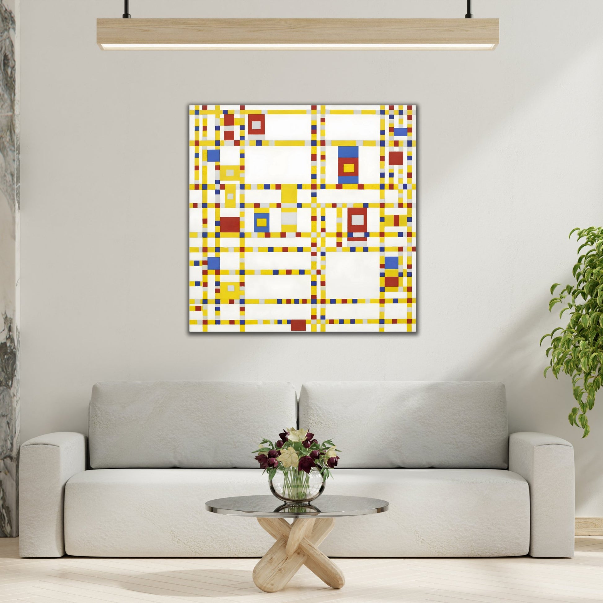 Piet Mondrian Boogie Woogie - Square Geometric Canvas Wall Art Print