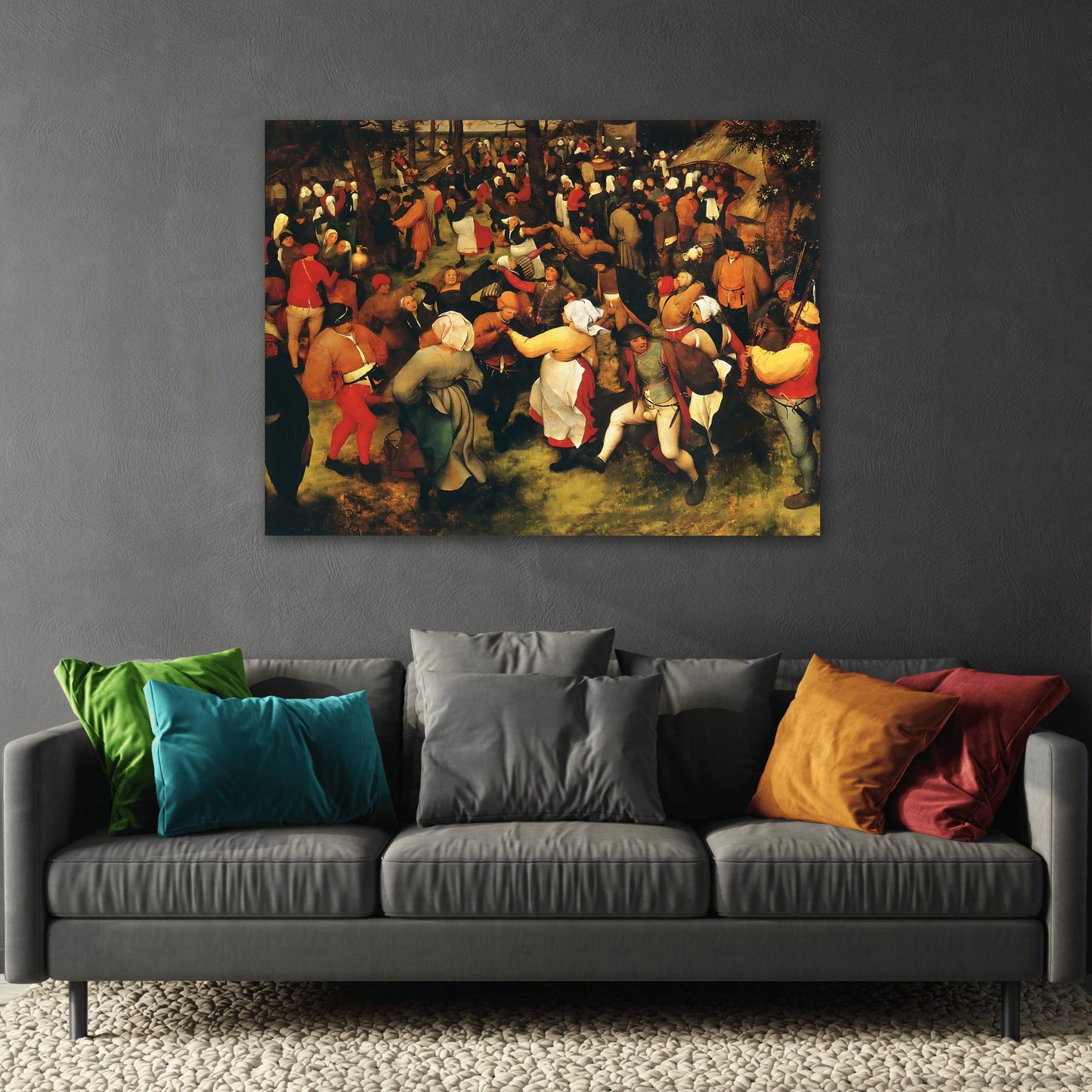 Pieter Bruegel The Elder Wedding Dance - Colorful Canvas Wall Art Print