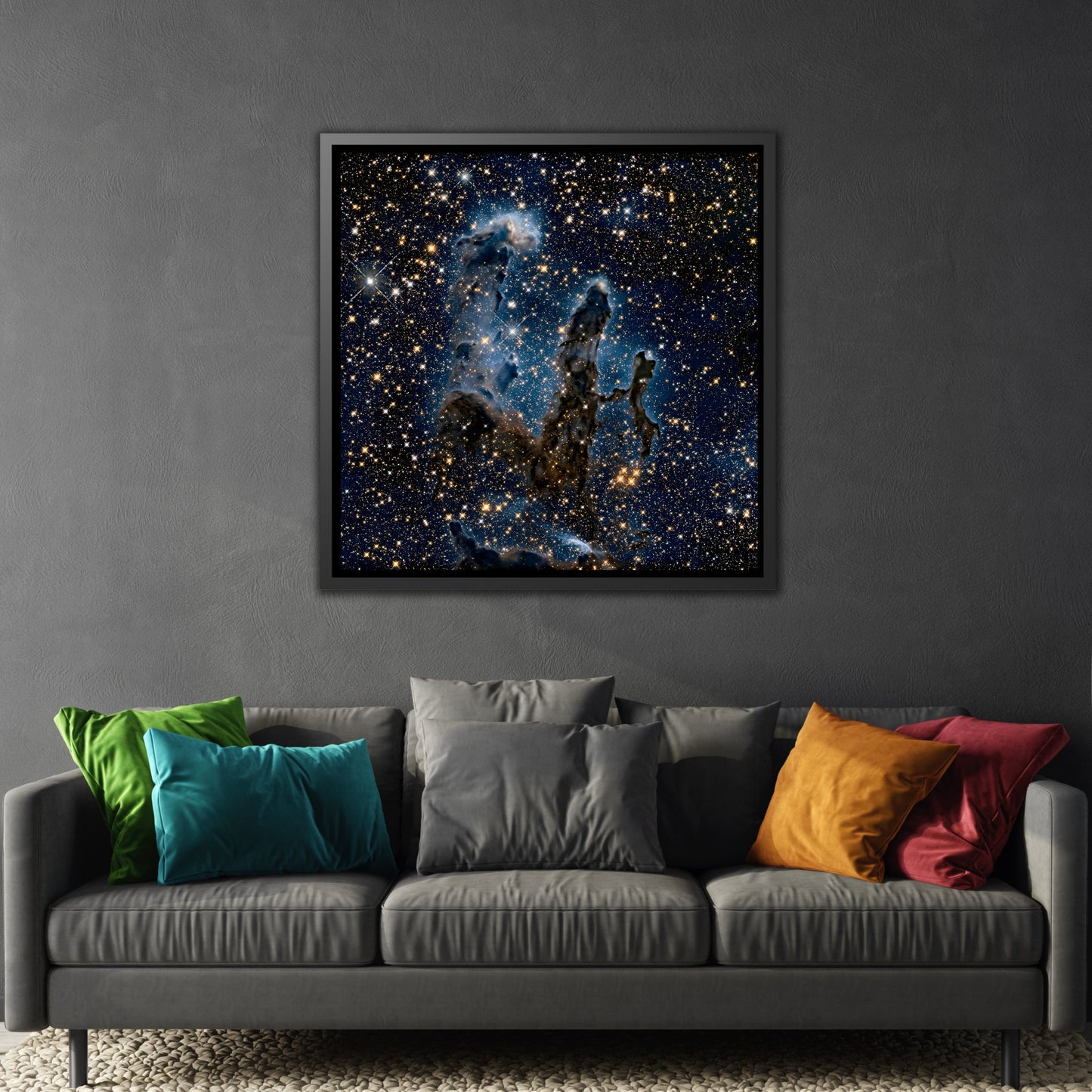 Pillars of Creation Canvas Wall Art Print in Exclusive Frame - NASA Hubble Captures Iconic Picture in Deep Space