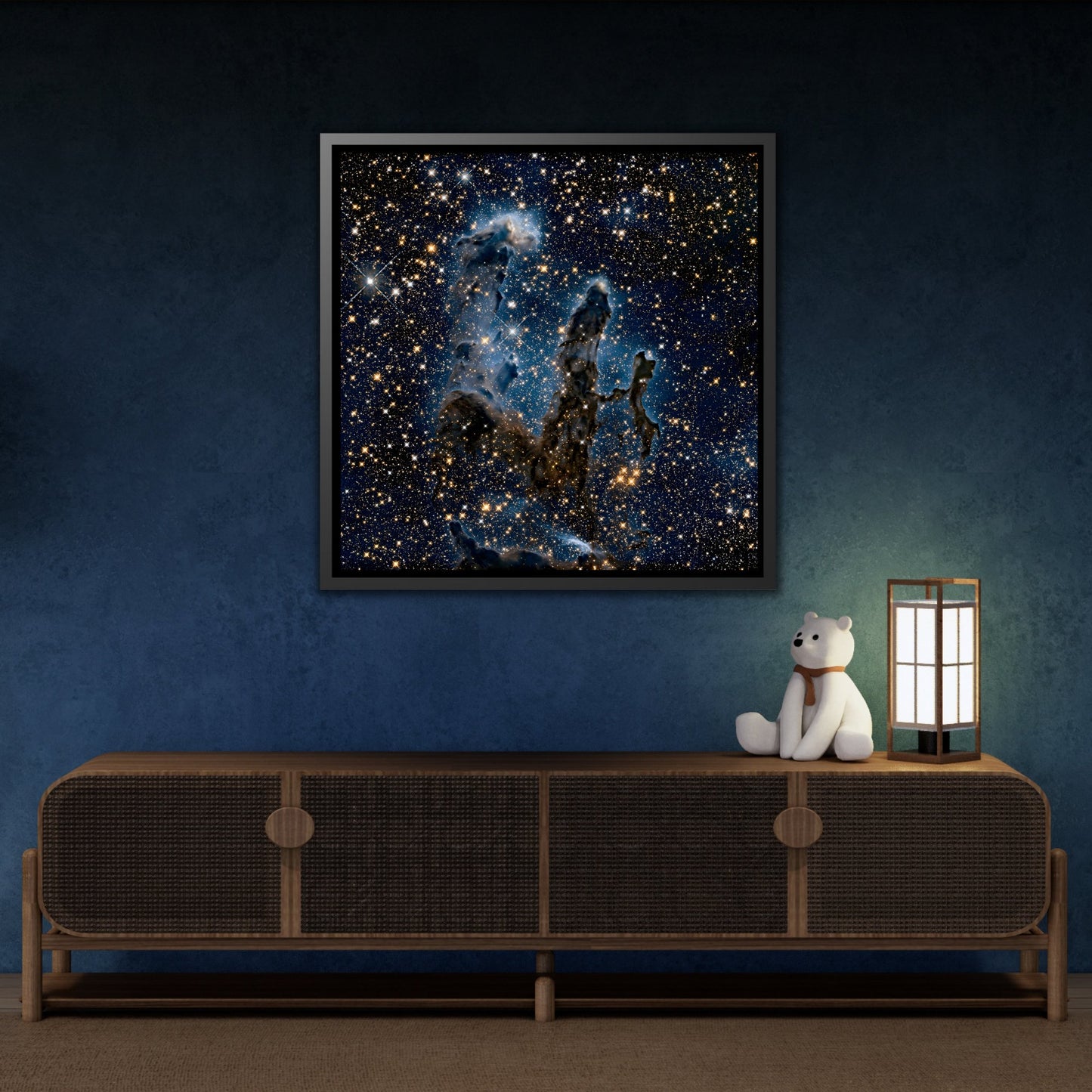 Pillars of Creation Canvas Wall Art Print in Exclusive Frame - NASA Hubble Captures Iconic Picture in Deep Space