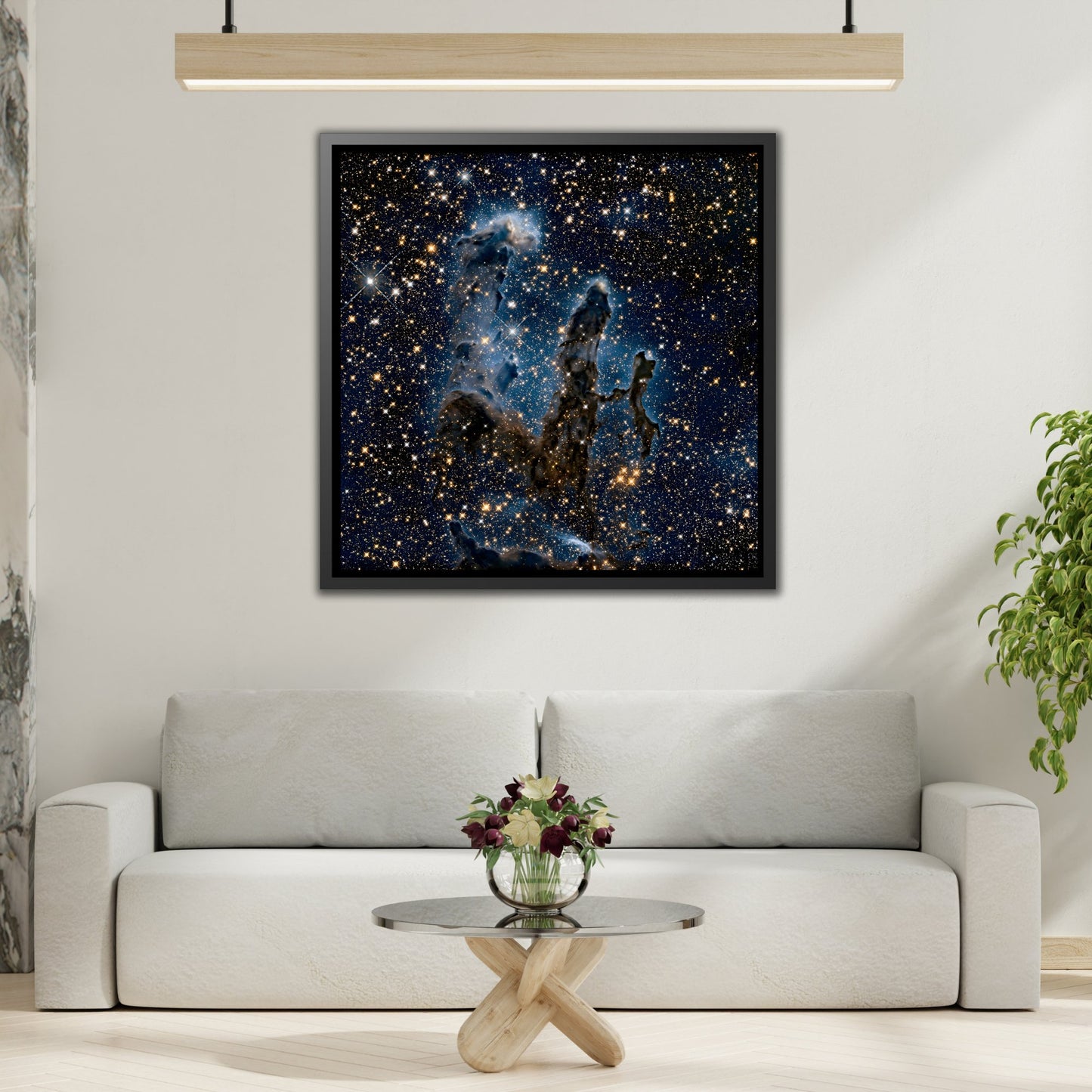 Pillars of Creation Canvas Wall Art Print in Exclusive Frame - NASA Hubble Captures Iconic Picture in Deep Space