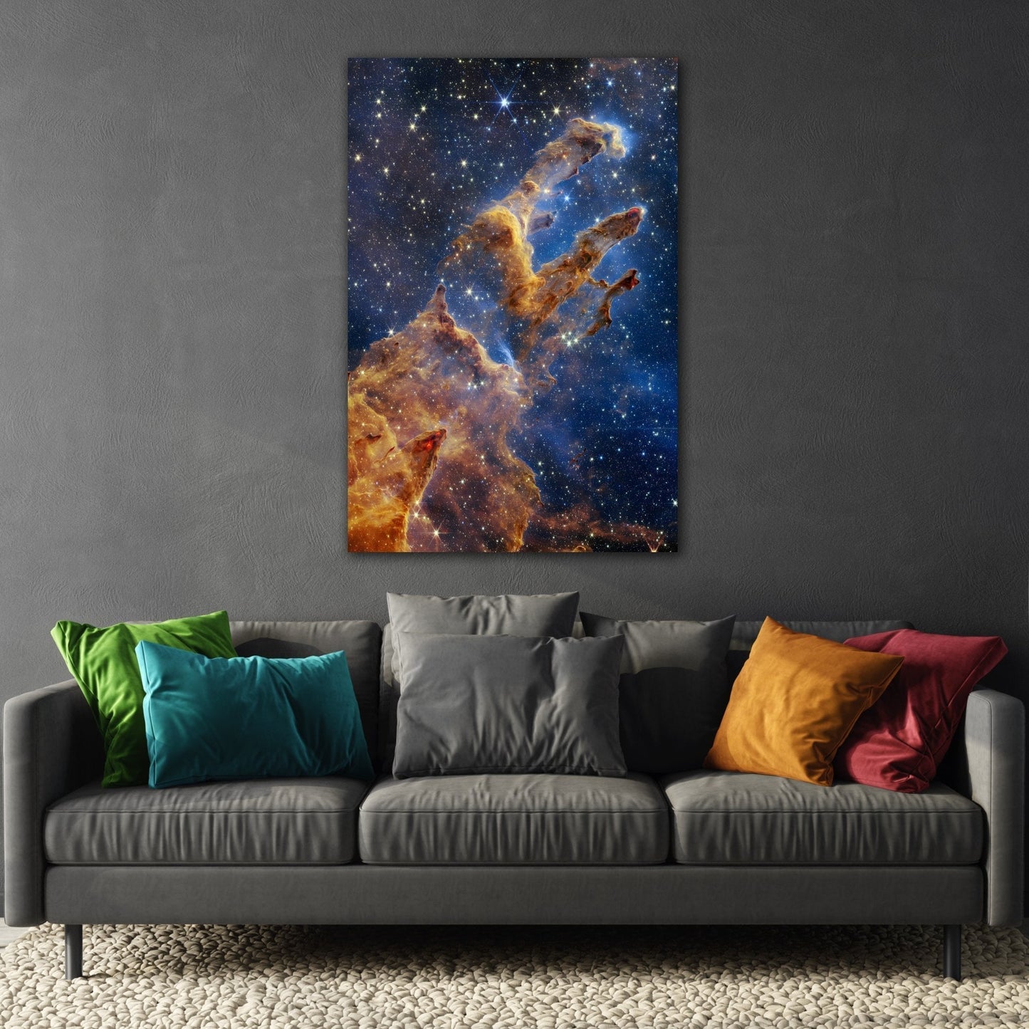 Pillars of Creation NASA James webb Space Telescope First Images Deep Field - Framed Canvas Wall Art Print