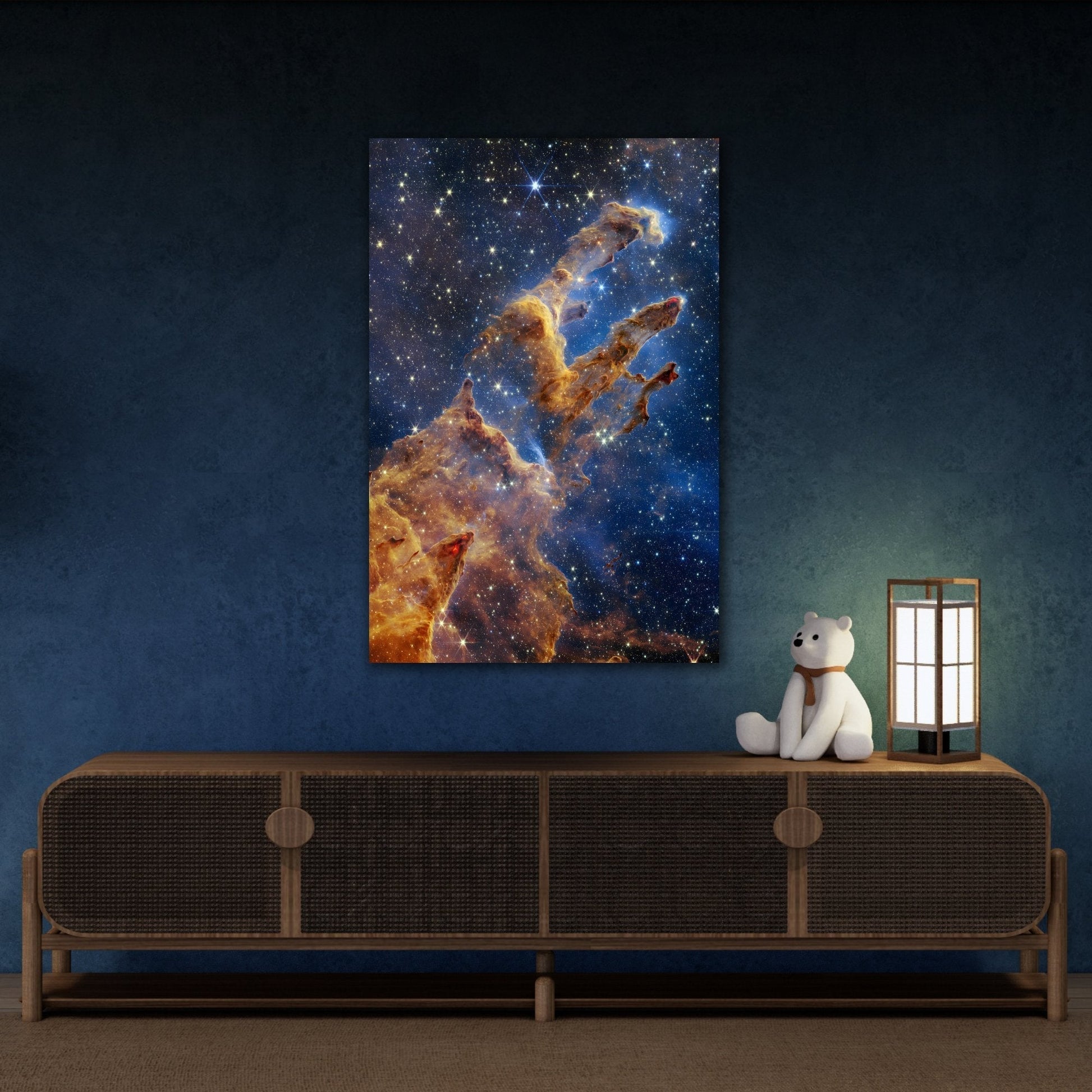 Pillars of Creation NASA James webb Space Telescope First Images Deep Field - Framed Canvas Wall Art Print