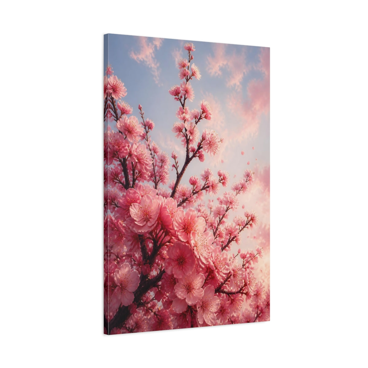 Main Mockup. Pink Cherry Blossom Flowers shown as canvas print