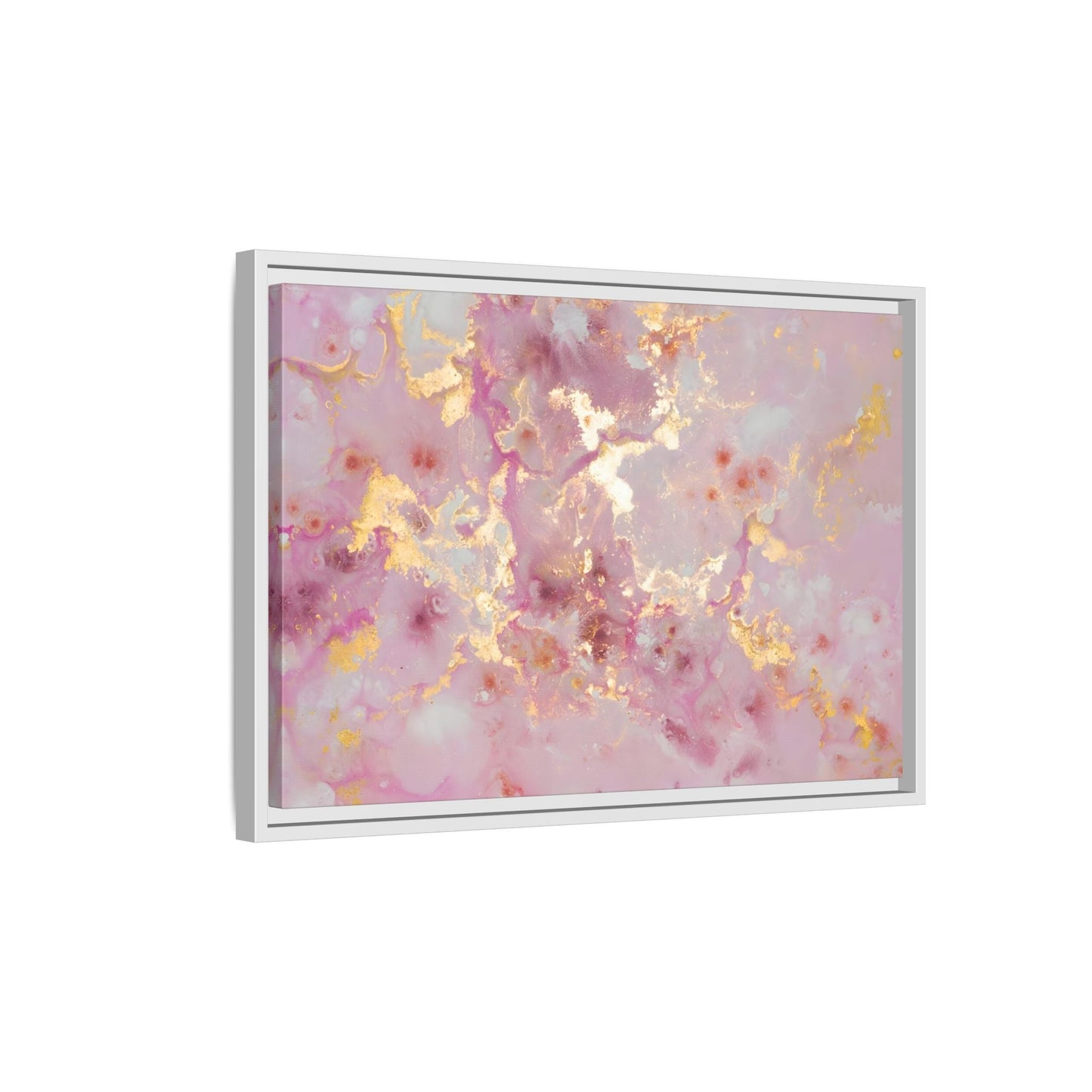 Pink Gold Large Abstract Marble Canvas Wall Art Print - YesArtYes