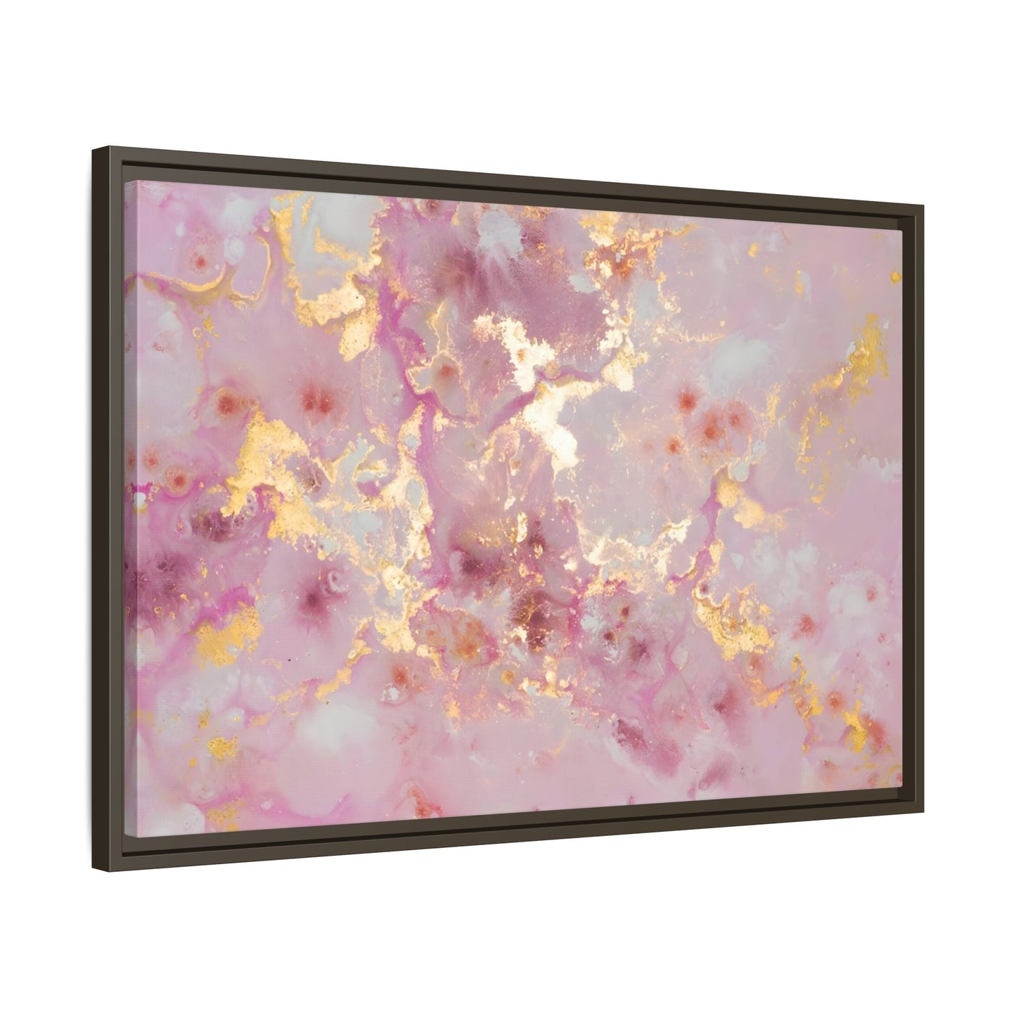 Pink Gold Large Abstract Marble Canvas Wall Art Print - YesArtYes