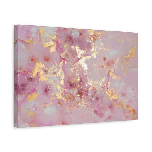Pink Gold Marble Canvas Print - Large Abstract Wall Art - YesArtYes