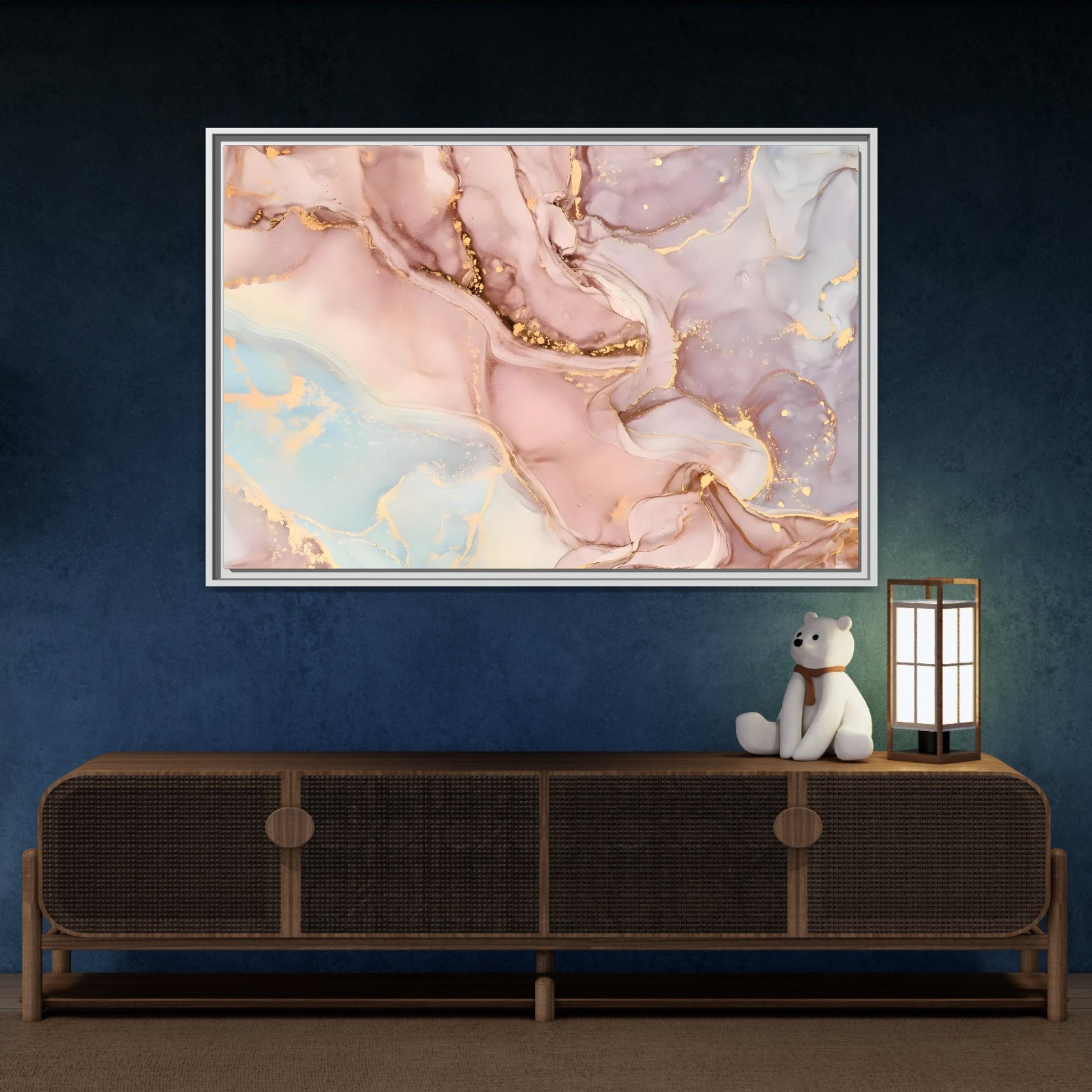 Pink Gold Marble Canvas Prints - Abstract Fashion Wall Art