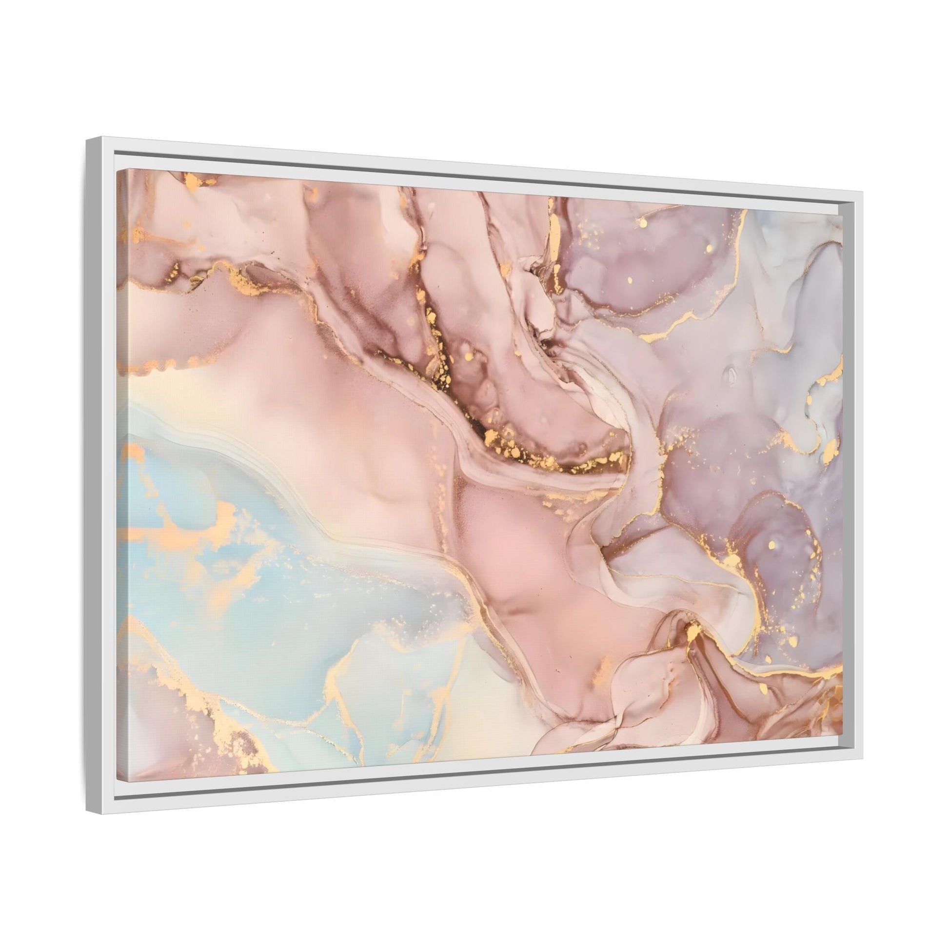 Pink Gold Marble Canvas Prints - Abstract Fashion Wall Art