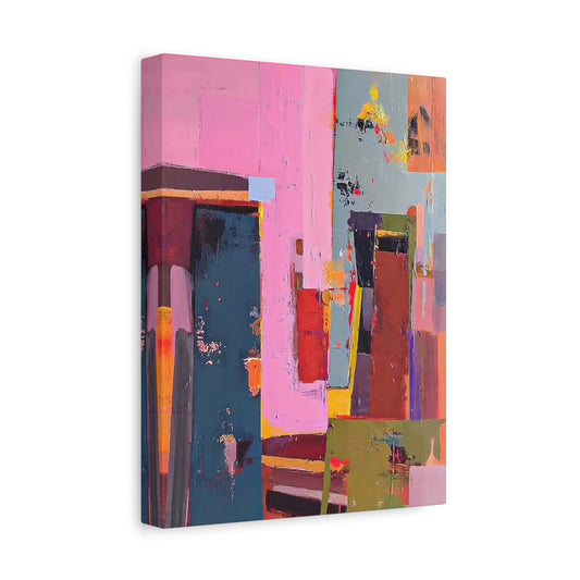 Pink Minimalist Abstract Canvas Wall Art - Contemporary Colorful Painting - YesArtYes
