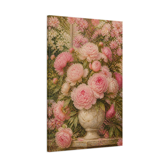 Main Mockup. Pink Peonies Flowers shown as canvas print