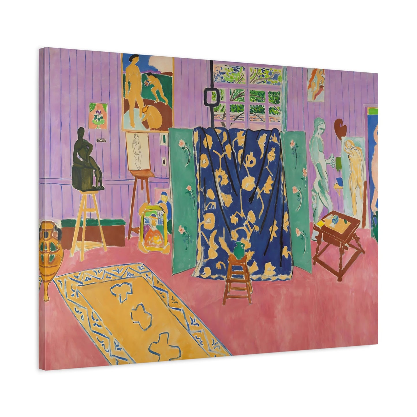Pink Studio Fauvism Matisse Painting Canvas Wall Art Print - YesArtYes