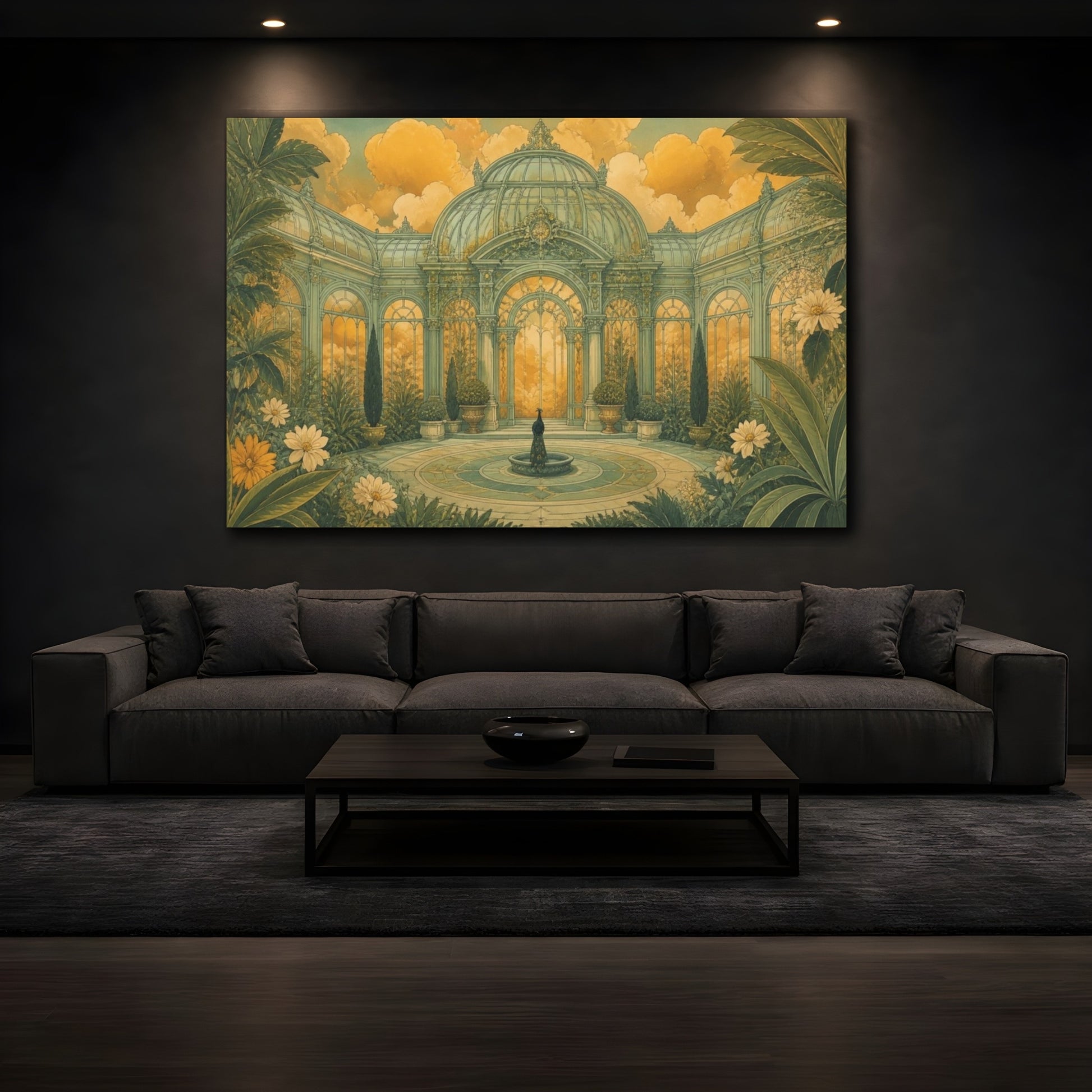 Mockup 3. Pistachio Conservatory shown as canvas print