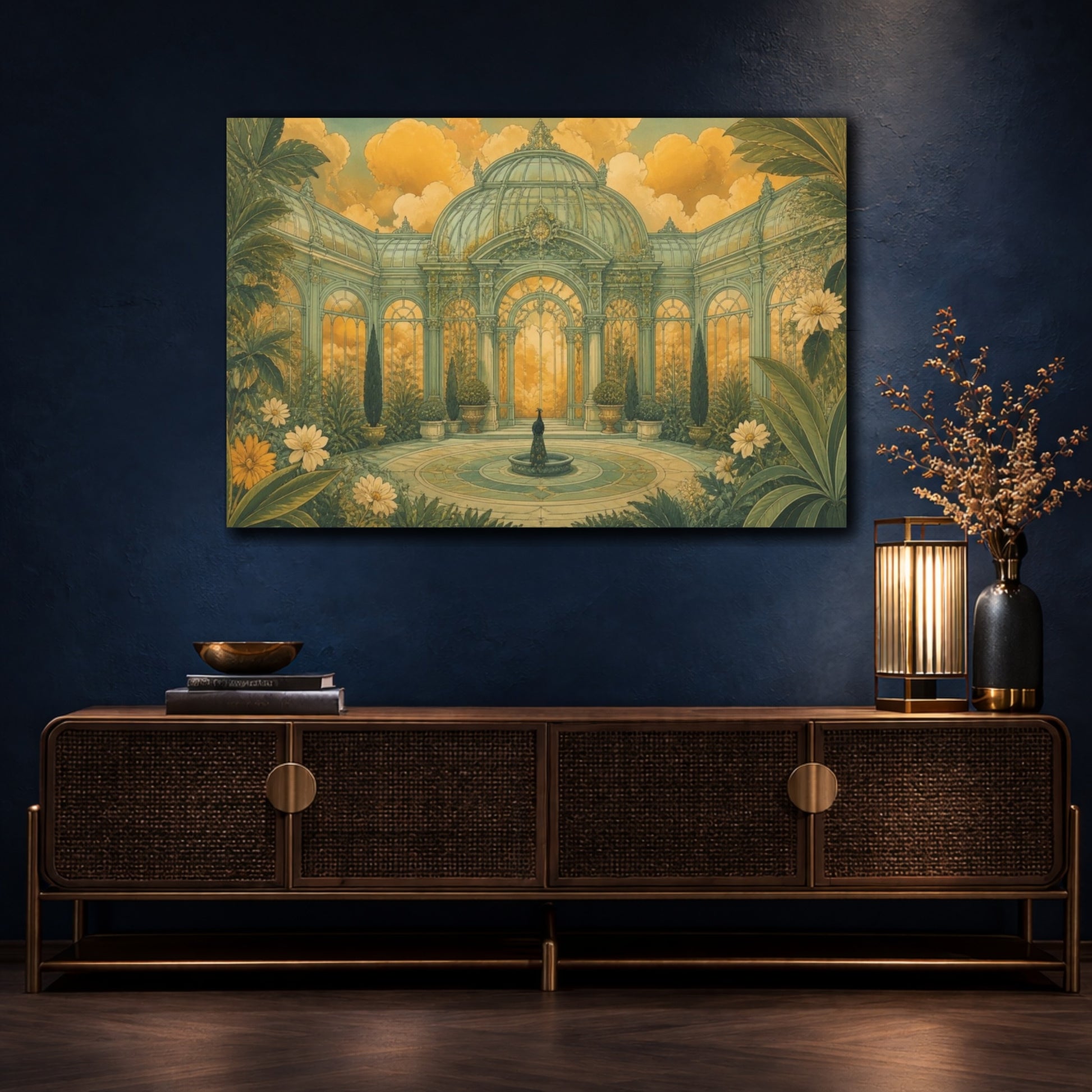 Mockup 4. Pistachio Conservatory shown as canvas print
