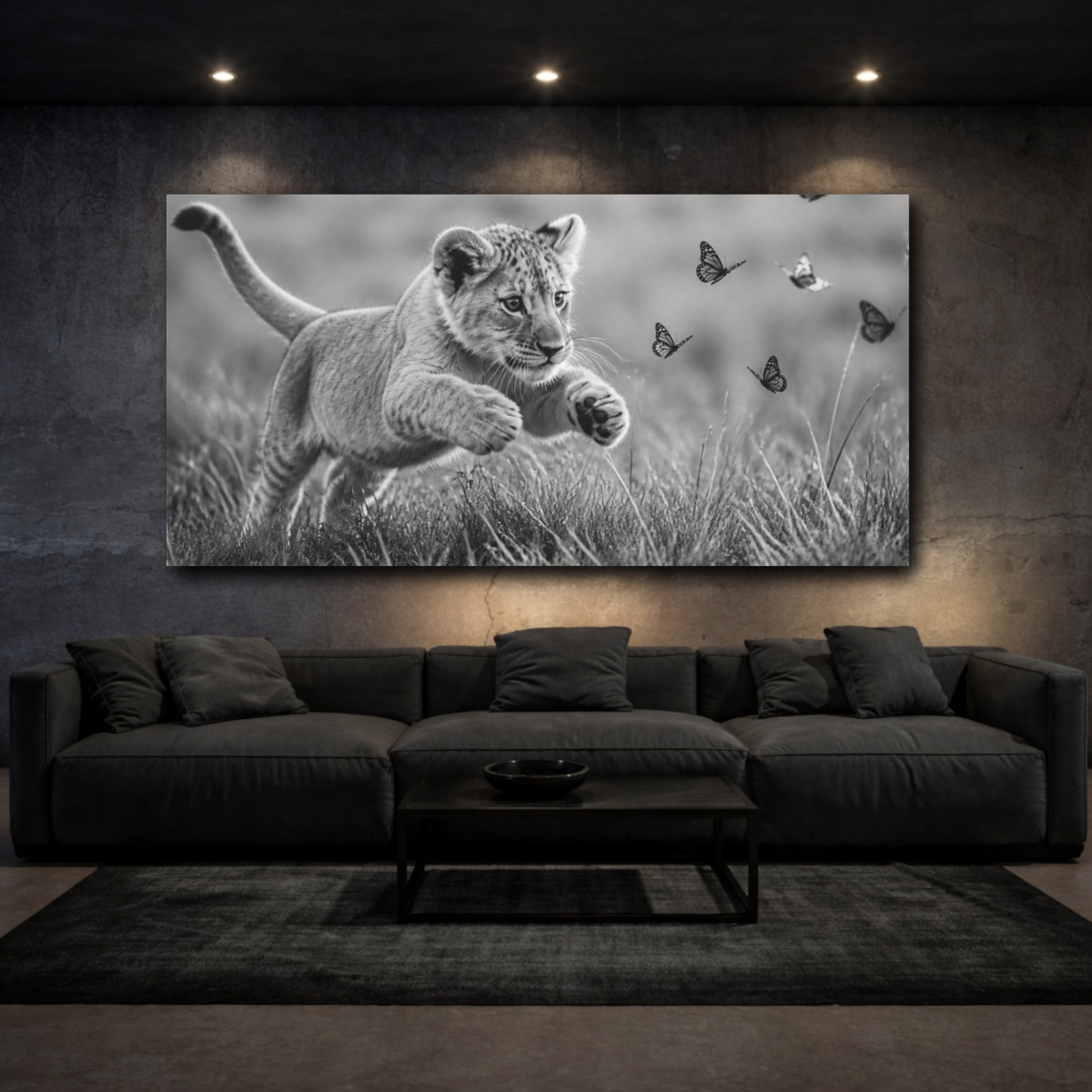Mockup 3. Playful Lion Cub Animals shown as canvas print
