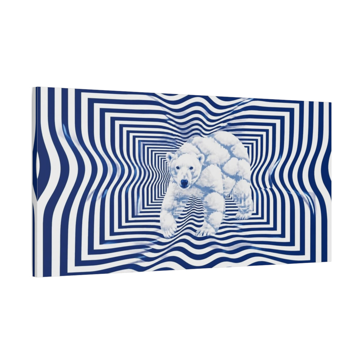 Main Mockup. Polar Bear Illusion shown as canvas print