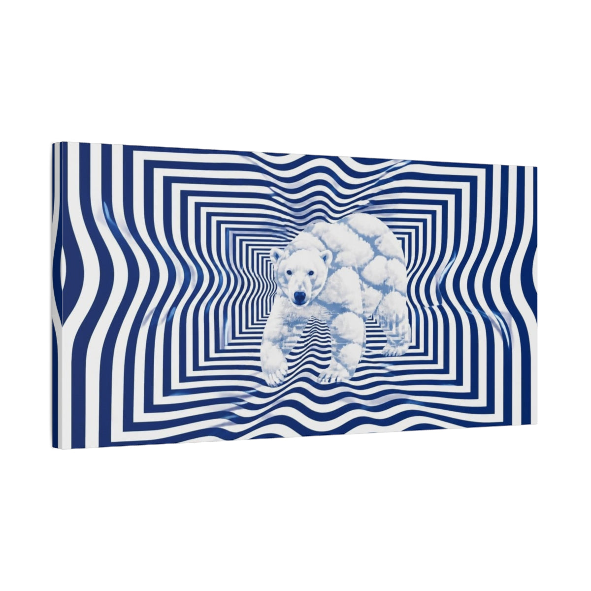 Side Mockup 1. Polar Bear Illusion shown as canvas print
