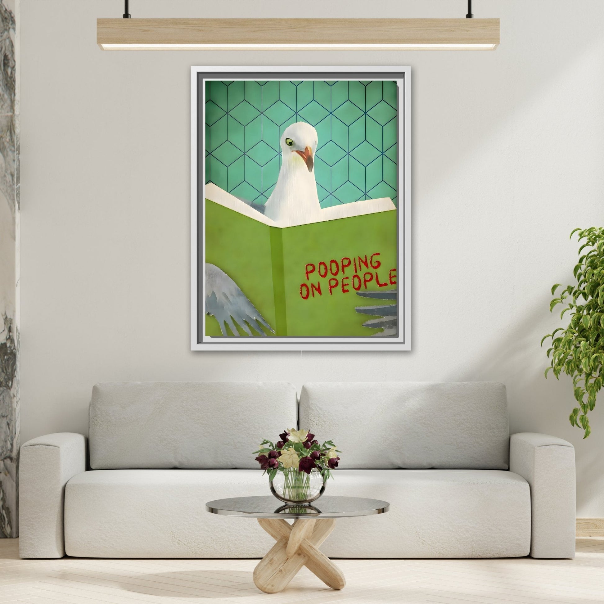 Pooping on People Seagull Canvas Wall Art Print - Funny Animal Comical Humorous