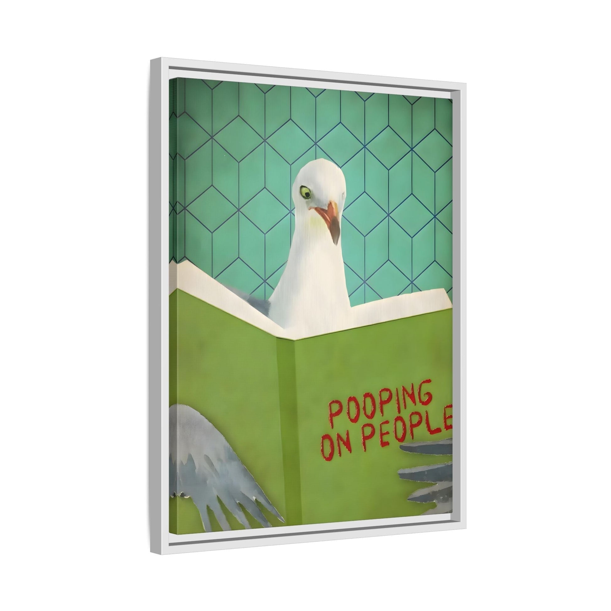 Pooping on People Seagull Canvas Wall Art Print - Funny Animal Comical Humorous